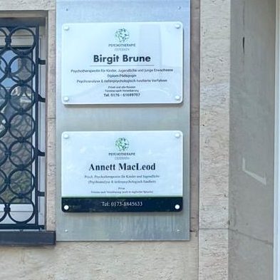 Praxisschilder Psychotherapie Osterath Ansicht Schilder Brune MacLeod